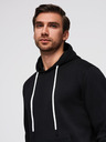 Ombre Clothing Moška kengurujska mikina BASIC s kapuco - črna V5 B1674 Ombre Clothing