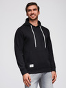 Ombre Clothing Moška kengurujska mikina BASIC s kapuco - črna V5 B1674 Ombre Clothing