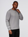 Ombre Clothing Moška klasična mikina s kroglastim izrezom - siva V4 OM-SSNZ-0243 Ombre Clothing