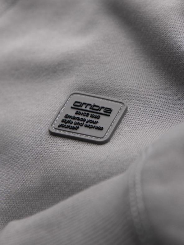 Ombre Clothing Moška klasična mikina s kroglastim izrezom - siva V4 OM-SSNZ-0243 Ombre Clothing