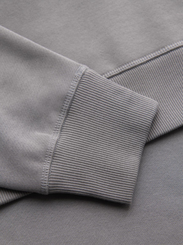Ombre Clothing Moška klasična mikina s kroglastim izrezom - siva V4 OM-SSNZ-0243 Ombre Clothing