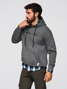 Ombre Clothing Moška kengurujska mikina z vezeninami in kapuco - grafit V2 OM-SSNZ-0241 Ombre Clothing