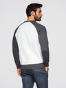 Ombre Clothing Moška kontrastna mikina z raglan rokavi - kremasta in grafit V1 OM-SSNZ-0239 Ombre Clothing