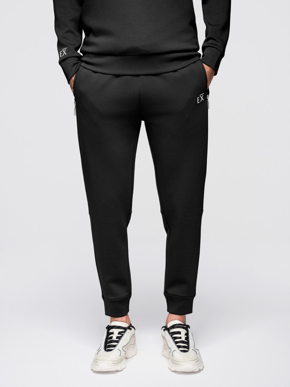 Ombre Clothing Moška trenirka komplet mikina s stoječem + hlače jogger - črna V1 Z117 Ombre Clothing
