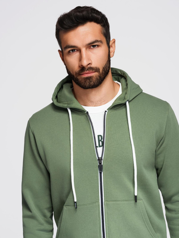 Ombre Clothing Moška trenirka komplet mikina s kapuco + hlače jogger - svetlo zelena V3 Z119 Ombre Clothing