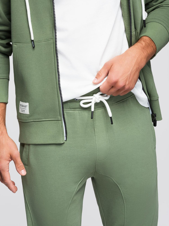 Ombre Clothing Moška trenirka komplet mikina s kapuco + hlače jogger - svetlo zelena V3 Z119 Ombre Clothing