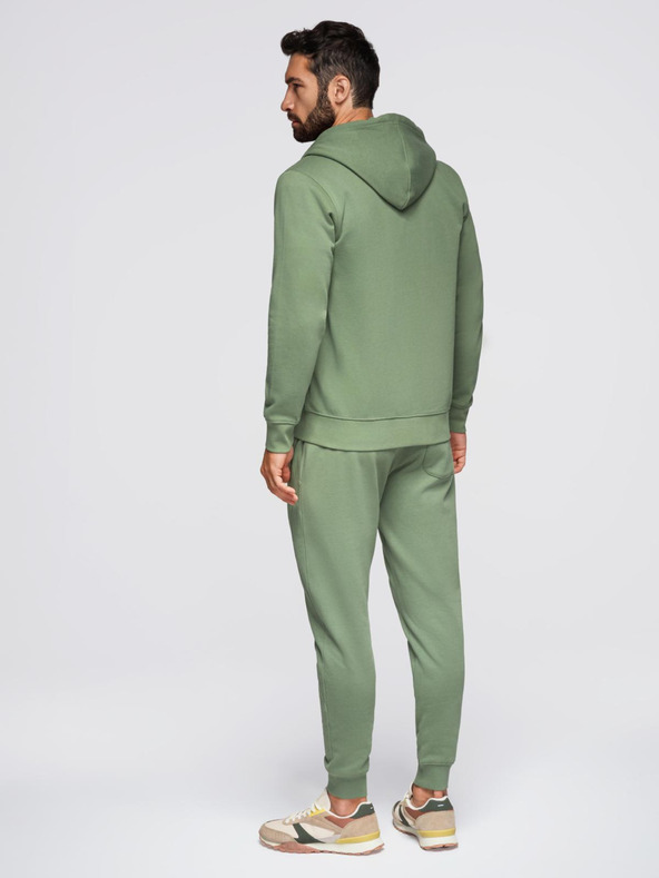 Ombre Clothing Moška trenirka komplet mikina s kapuco + hlače jogger - svetlo zelena V3 Z119 Ombre Clothing