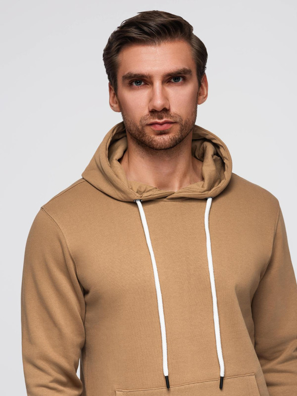 Ombre Clothing Moška bombažna trenirka komplet mikina + hlače jogger - rjava V2 Z121 Ombre Clothing