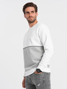 Ombre Clothing Moška mikina OVERSIZE v kontrastni barvni kombinaciji - bela in siva V1 B1673 Ombre Clothing