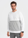 Ombre Clothing Moška mikina OVERSIZE v kontrastni barvni kombinaciji - bela in siva V1 B1673 Ombre Clothing