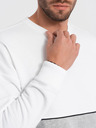 Ombre Clothing Moška mikina OVERSIZE v kontrastni barvni kombinaciji - bela in siva V1 B1673 Ombre Clothing