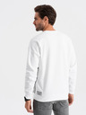 Ombre Clothing Moška mikina OVERSIZE v kontrastni barvni kombinaciji - bela in siva V1 B1673 Ombre Clothing