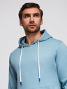 Ombre Clothing Moška kengurujska mikina BASIC s kapuco - modra V7 B1674 Ombre Clothing