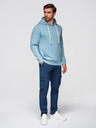 Ombre Clothing Moška kengurujska mikina BASIC s kapuco - modra V7 B1674 Ombre Clothing