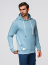 Ombre Clothing Moška kengurujska mikina BASIC s kapuco - modra V7 B1674 Ombre Clothing
