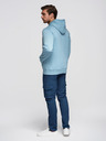 Ombre Clothing Moška kengurujska mikina BASIC s kapuco - modra V7 B1674 Ombre Clothing