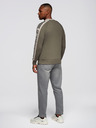 Ombre Clothing Moška mikina s kontrastno oblogo in raglan rokavi - olivna V1 OM-SSNZ-0200 Ombre Clothing