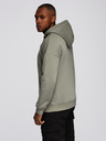 Ombre Clothing Moška kengurujska mikina z vezeninami in kapuco - khaki V3 OM-SSNZ-0241 Ombre Clothing