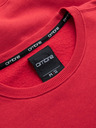 Ombre Clothing Moška mikina s kroglastim izrezom in našitkom - rdeča V1 B1713 Ombre Clothing