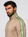 Ombre Clothing Moški komplet iz raztegljive mikine + trenirk jogger - svetlo rjava V1 Z113 Ombre Clothing