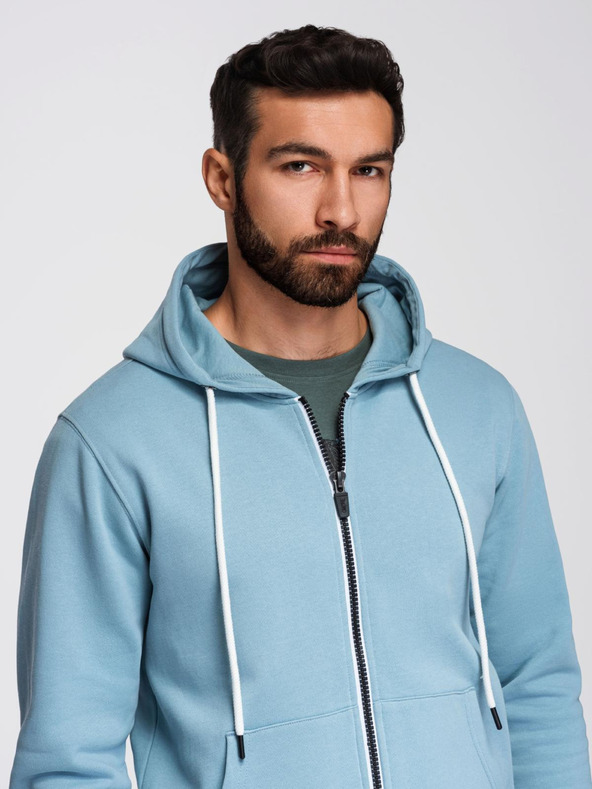 Ombre Clothing Moška trenirka komplet mikina s kapuco + hlače jogger - svetlo modra V7 Z119 Ombre Clothing