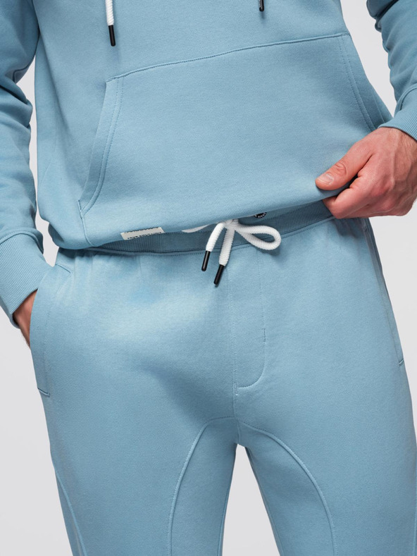 Ombre Clothing Moška bombažna trenirka komplet mikina + hlače jogger - modra V7 Z121 Ombre Clothing