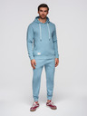 Ombre Clothing Moška bombažna trenirka komplet mikina + hlače jogger - modra V7 Z121 Ombre Clothing