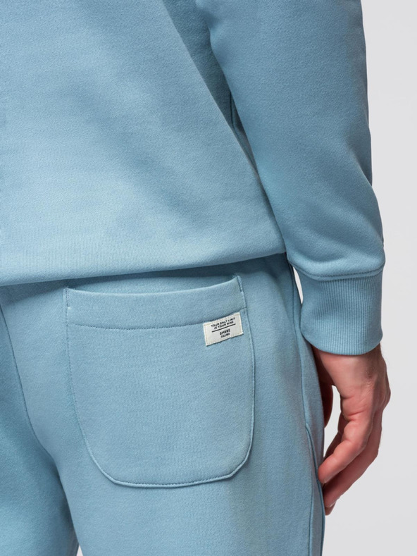 Ombre Clothing Moška bombažna trenirka komplet mikina + hlače jogger - modra V7 Z121 Ombre Clothing