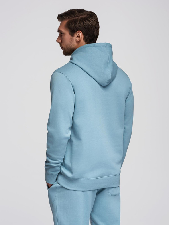 Ombre Clothing Moška bombažna trenirka komplet mikina + hlače jogger - modra V7 Z121 Ombre Clothing