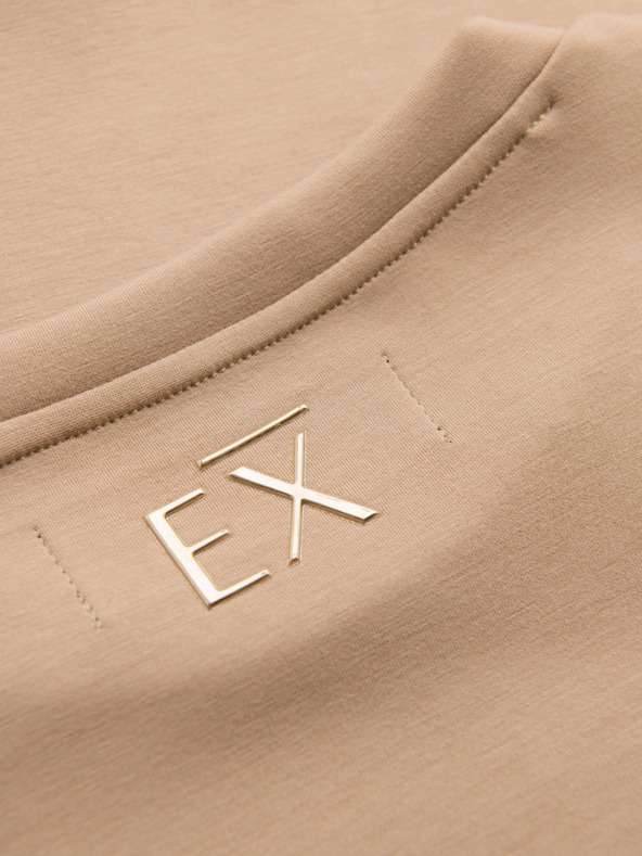 Ombre Clothing Moška mikina s sijoči tisk na prsih - bež V3 OM-SNBC-0199 Ombre Clothing