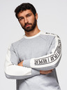 Ombre Clothing Moška mikina s kontrastno oblogo in raglan rokavi - siva melirka V2 OM-SSNZ-0200 Ombre Clothing