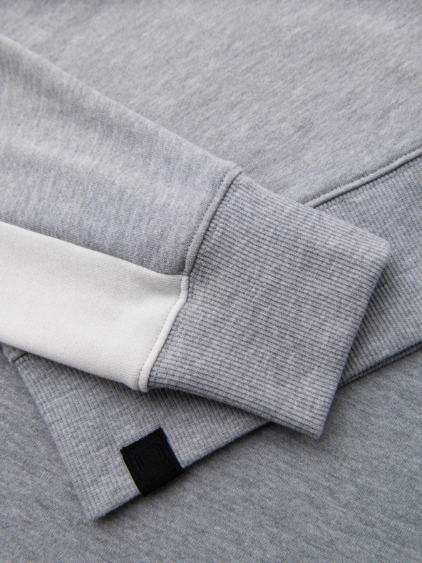 Ombre Clothing Moška mikina s kontrastno oblogo in raglan rokavi - siva melirka V2 OM-SSNZ-0200 Ombre Clothing