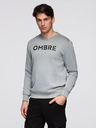 Ombre Clothing Klasična moška mikina z napisi - siva melanž V1 B1711 Ombre Clothing