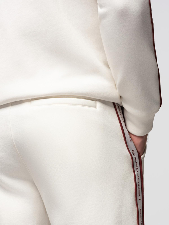 Ombre Clothing Moški komplet iz raztegljive mikine + trenirk jogger - bela V2 Z113 Ombre Clothing