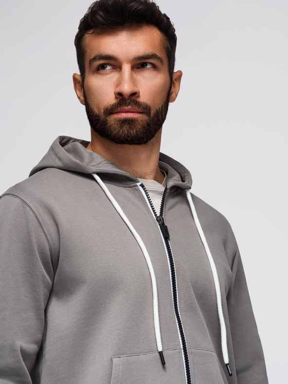 Ombre Clothing Pánský tréninkový oblek mikina s kapucňou + nohavice jogger - sivá V8 Z119 Ombre Clothing