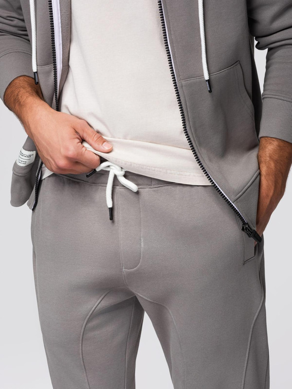 Ombre Clothing Pánský tréninkový oblek mikina s kapucňou + nohavice jogger - sivá V8 Z119 Ombre Clothing