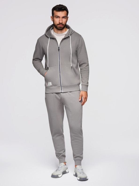 Ombre Clothing Pánský tréninkový oblek mikina s kapucňou + nohavice jogger - sivá V8 Z119 Ombre Clothing
