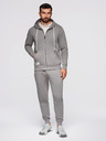 Ombre Clothing Pánský tréninkový oblek mikina s kapucňou + nohavice jogger - sivá V8 Z119 Ombre Clothing