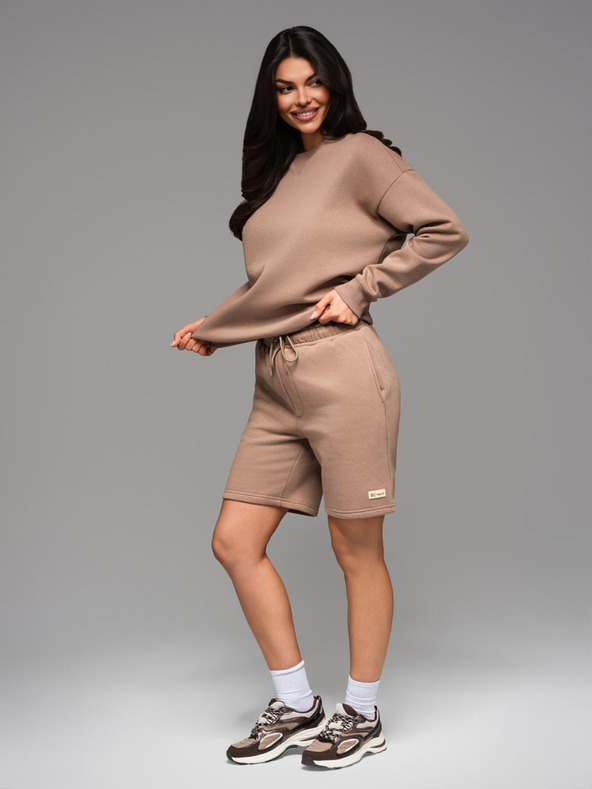 Ombre Clothing UNISEX tréninkový oblek mikina + šortky - hnedá V16 Z108 Ombre Clothing