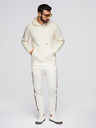 Ombre Clothing Pánska mikina BASIC s klokaní vreckou a kapucňou - krémová V11 B1674 Ombre Clothing