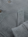 Ombre Clothing Pánska mikina na gombíky so stojáčikom - sivá melanž V7 OM-SSZP-0240 Ombre Clothing