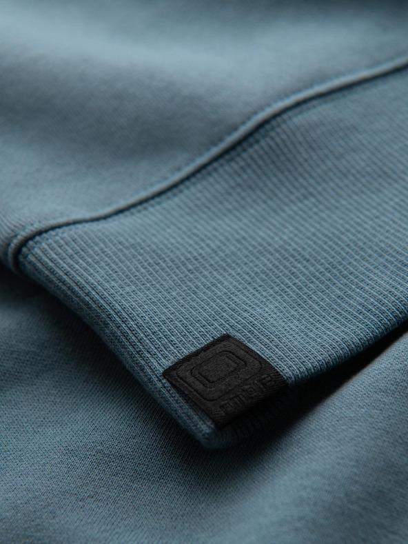 Ombre Clothing Pánska mikina s kontrastným lemovaním a raglánovými rukávmi - bielená tyrkysová V4 OM-SSNZ-0200 Ombre Clothing