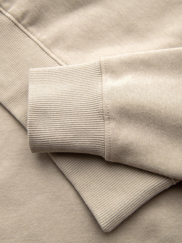 Ombre Clothing Pánska mikina s nášivkou - béžová V3 B1713 Ombre Clothing