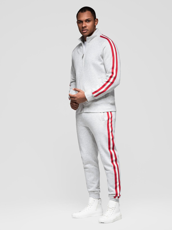 Ombre Clothing Pánský tréninkový oblek mikina + tepláky - sivá melanž V1 Z114 Ombre Clothing