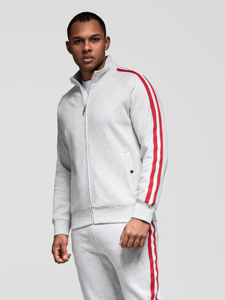 Ombre Clothing Pánský tréninkový oblek mikina + tepláky - sivá melanž V1 Z114 Ombre Clothing