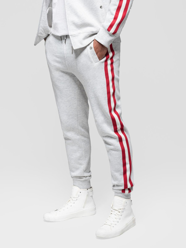 Ombre Clothing Pánský tréninkový oblek mikina + tepláky - sivá melanž V1 Z114 Ombre Clothing