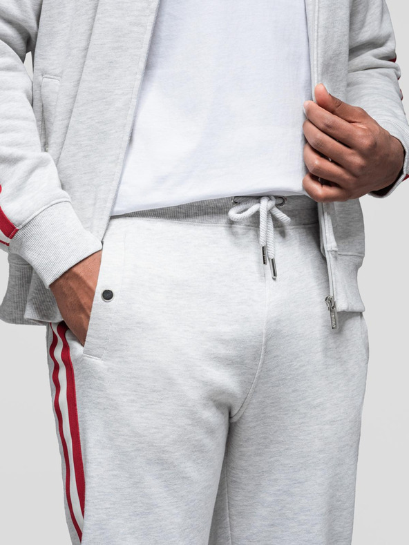 Ombre Clothing Pánský tréninkový oblek mikina + tepláky - sivá melanž V1 Z114 Ombre Clothing