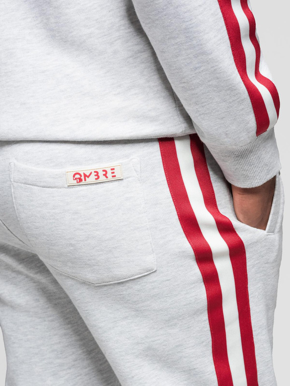 Ombre Clothing Pánský tréninkový oblek mikina + tepláky - sivá melanž V1 Z114 Ombre Clothing