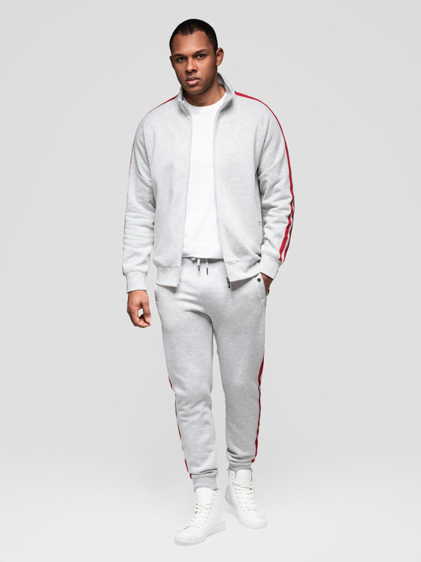 Ombre Clothing Pánský tréninkový oblek mikina + tepláky - sivá melanž V1 Z114 Ombre Clothing