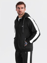 Ombre Clothing Pánský starožitný tréninkový oblek mikina s kapucňou + nohavice jogger - čierna V1 Z118 Ombre Clothing